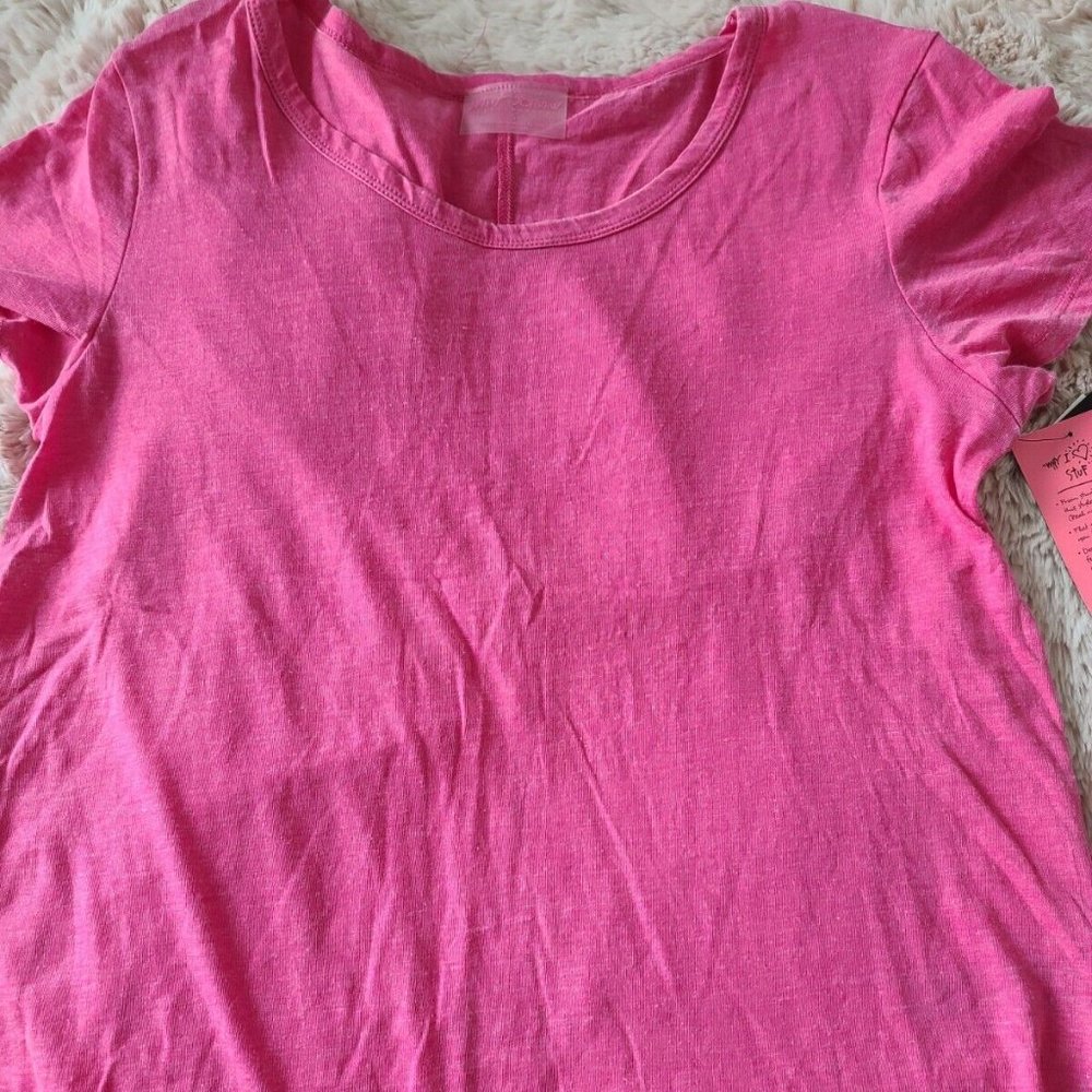 Betsey Johnson Pink Lace Up Top